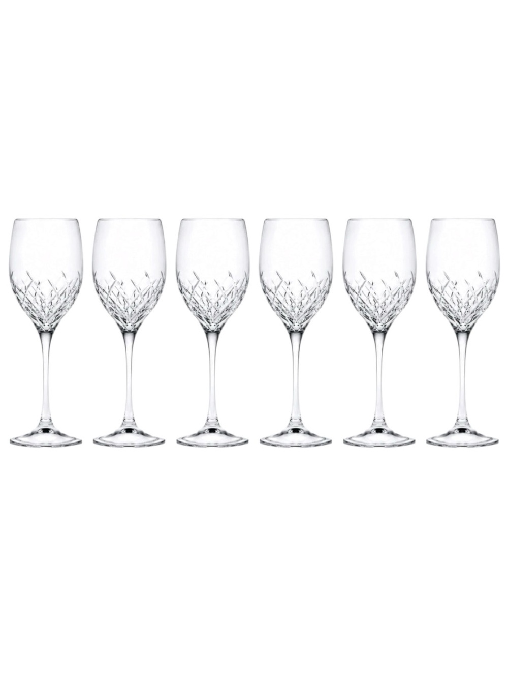 Vera Wang Wedgewood Crystal Duchesse Wine Glasses Set of 6 Like-New Condition